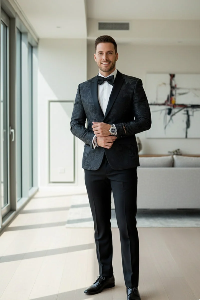 "Amsterdam" Black Tuxedo Jacket - Image 6