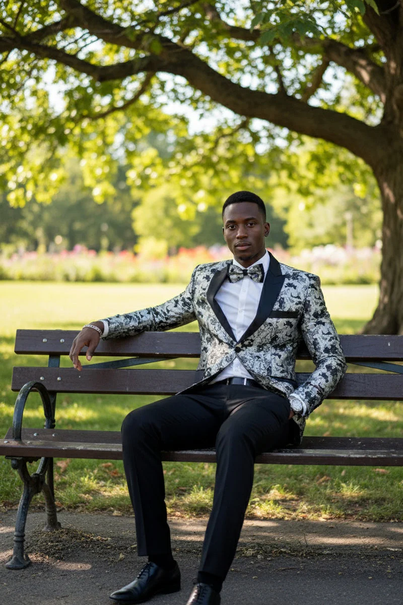 "Amsterdam" Silver Tuxedo Jacket - Image 8