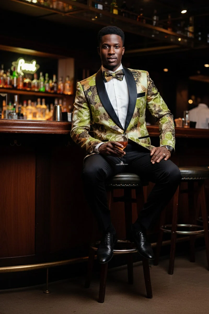 "Monte Carlo" Green Tuxedo Jacket - Image 3